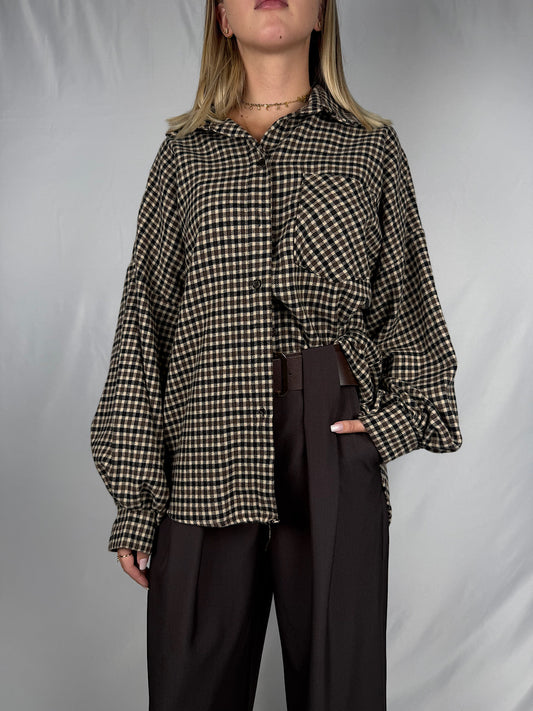 Camicia Check Over Marrone Armonia