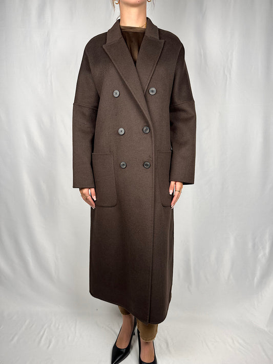 Cappotto Doppiopetto Basic Lungo  Vicolo Hand Made Moro