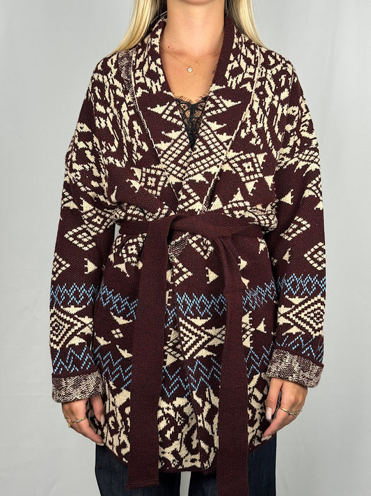 Cardigan Tensione-In Bordeaux