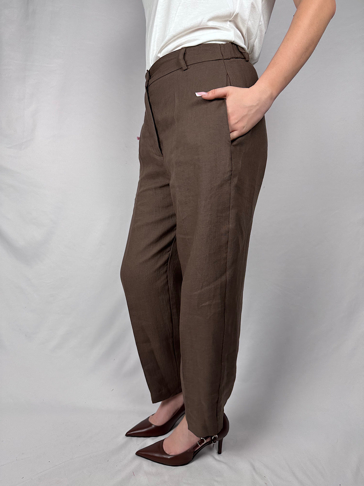 Pantalone Carrot in Lino Vicolo Moro