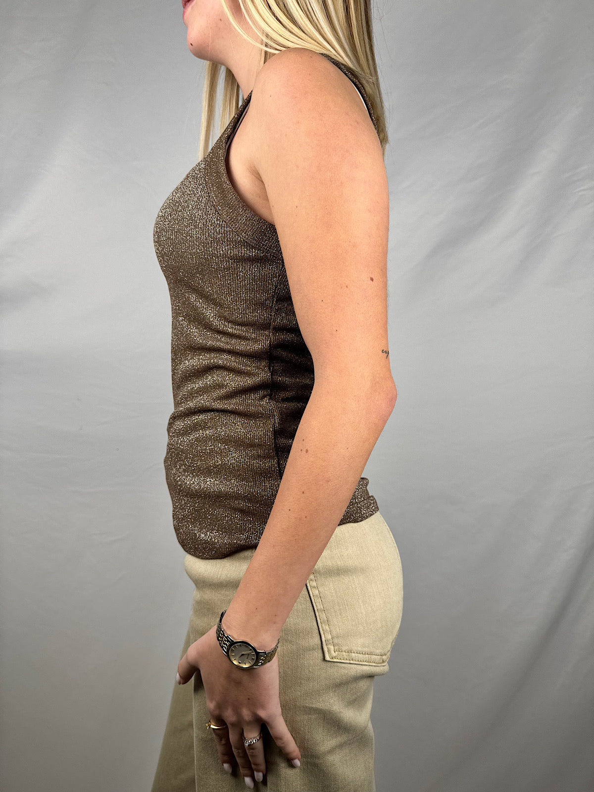 Canotta Lurex Cioccolato Susy-Mix