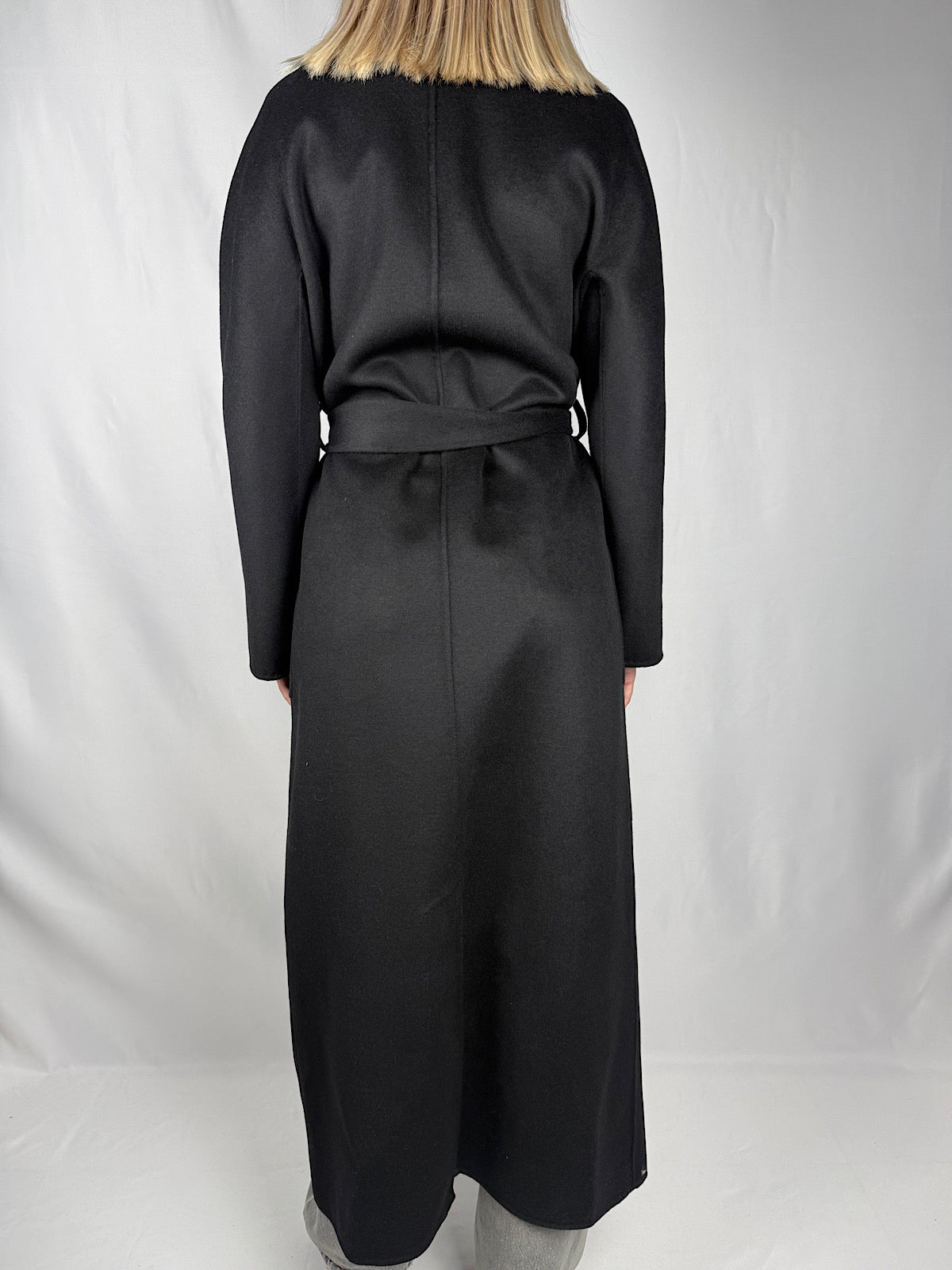 Cappotto Lungo con Cintura Vicolo Hand Made Nero