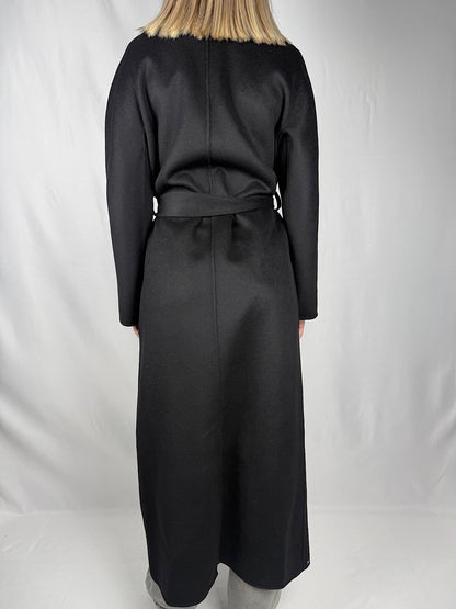 Cappotto Lungo con Cintura Vicolo Hand Made Nero
