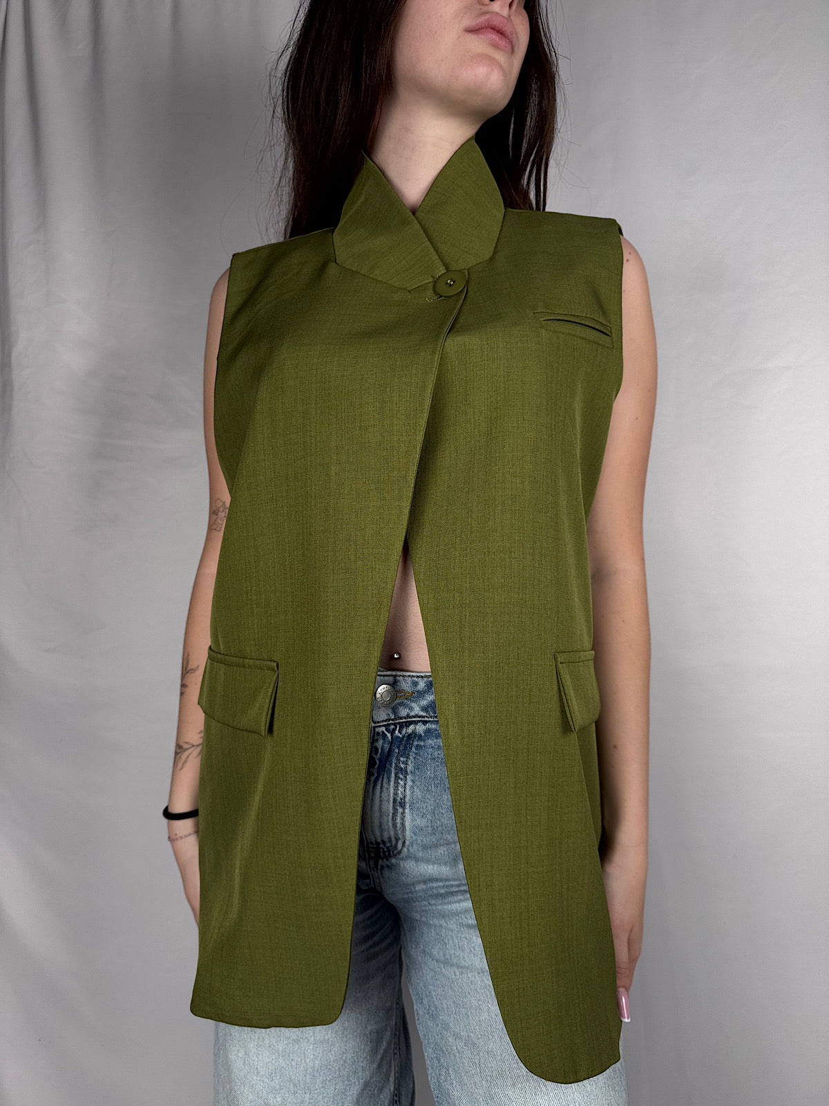 Gilet Con Bottone Armonia Verde