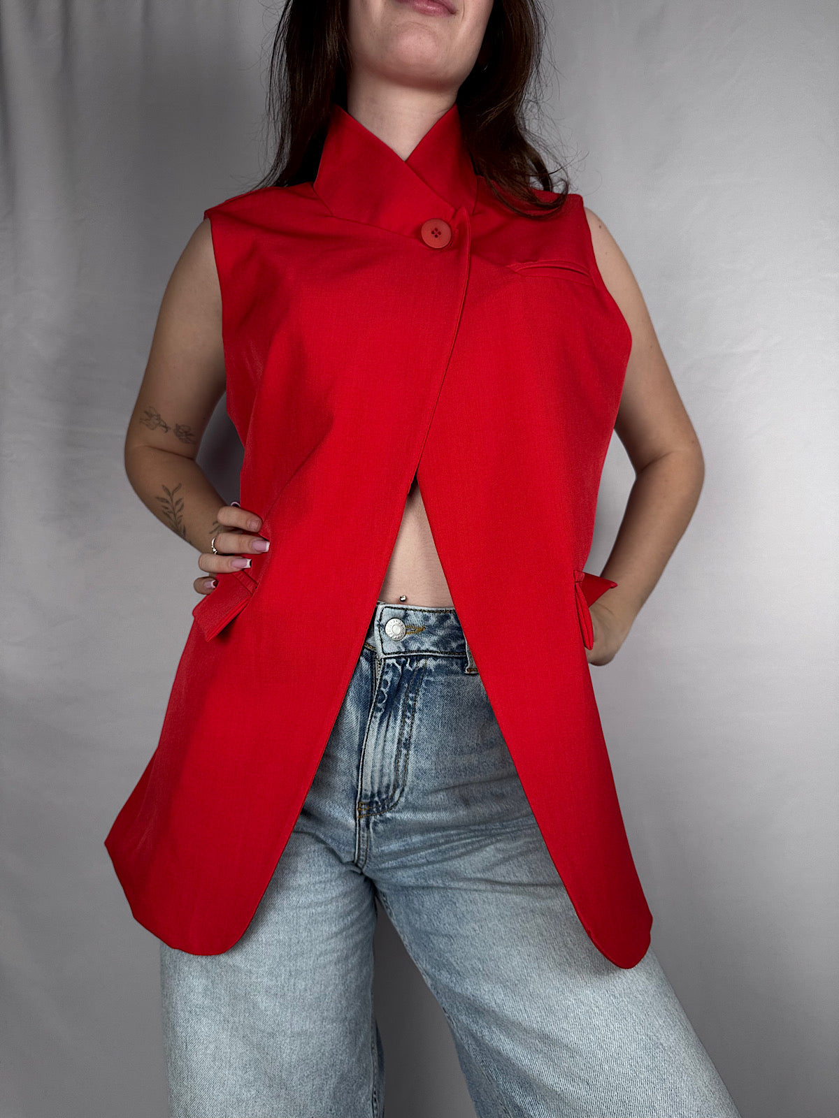 Gilet Con Bottone Armonia Rossa
