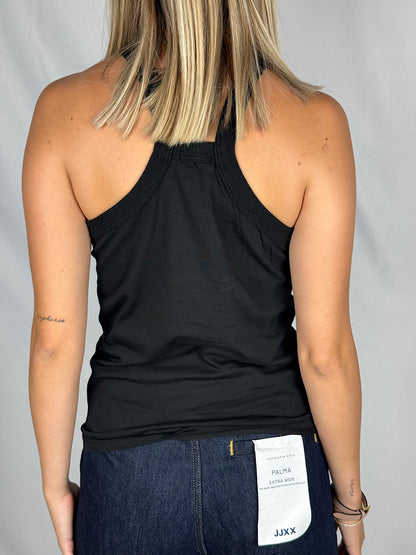 Canotta con Bordo Costina SusyMix Nera