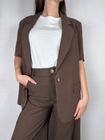 Giacca Blazer in Viscosa Lino Mezze Maniche Vicolo Moro