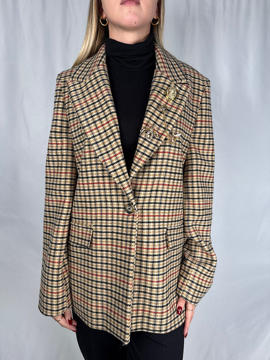 Giacca Cappotto Check Beige Vicolo