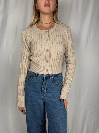 Cardigan Intrecciato Beige Armonia