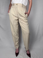 Pantalone Carrot in Viscosa Lino Vicolo Burro