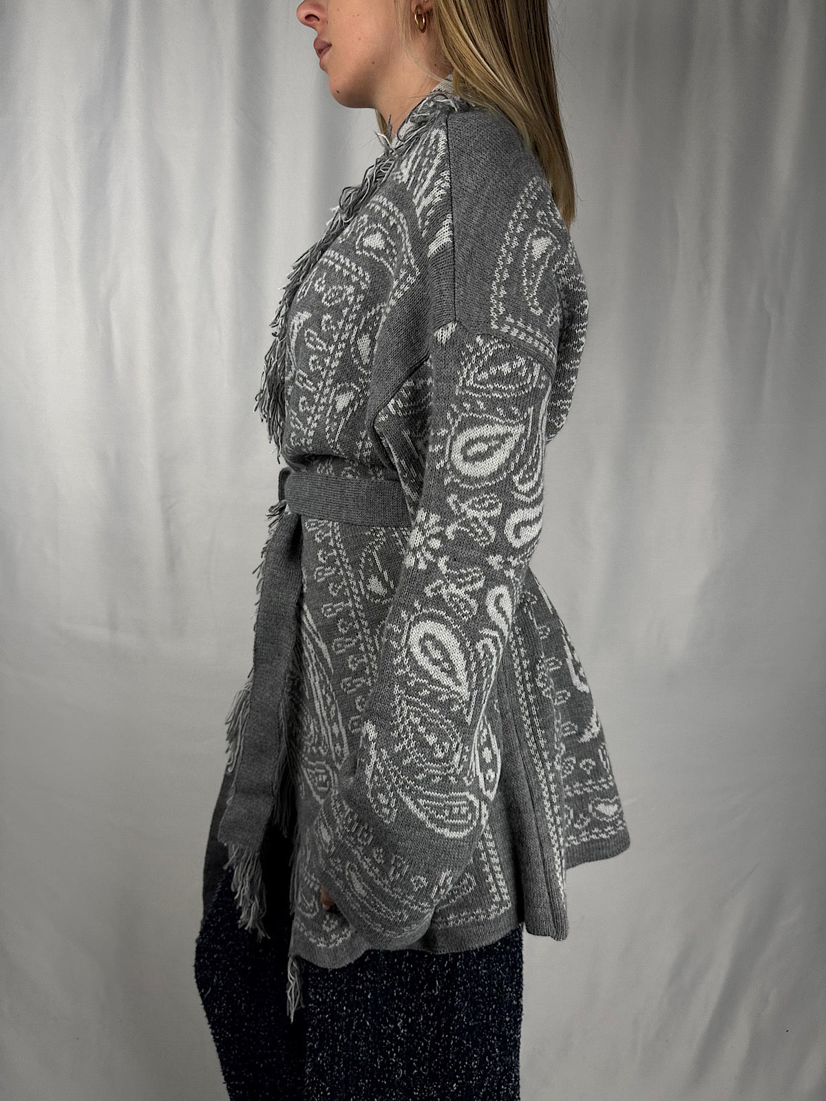 Cardigan Fantasia Bandana Grigio Armonia