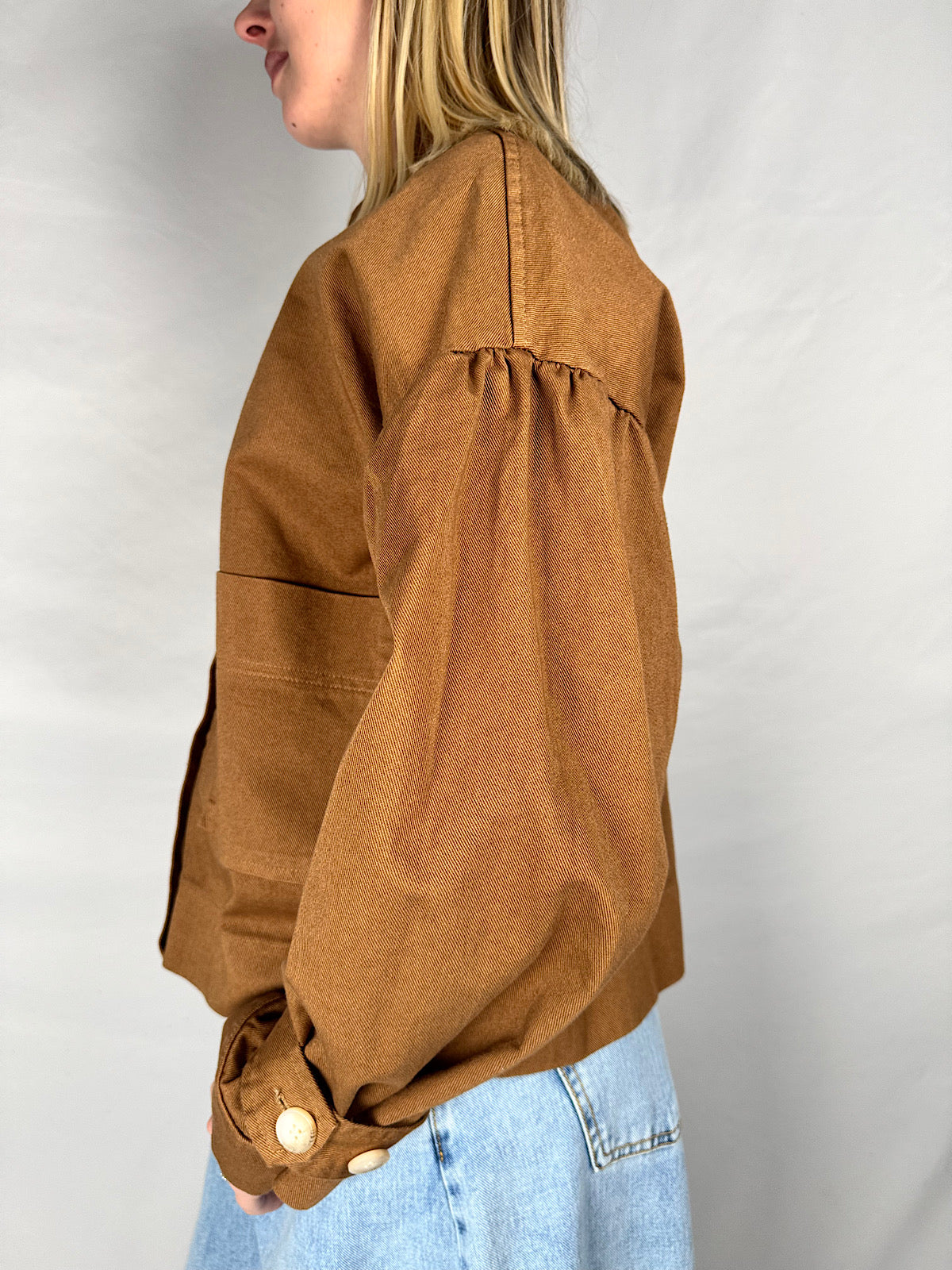 Giacca in Denim Marrone Armonia
