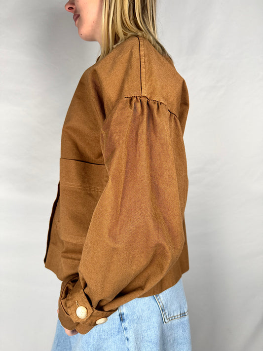 Giacca in Denim Marrone Armonia