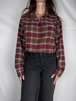 Camicia Quadri Crop Armonia Bordeaux/ Marrone