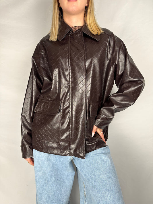 Giacca Eco-Pelle Intrecciata Vicolo Moro