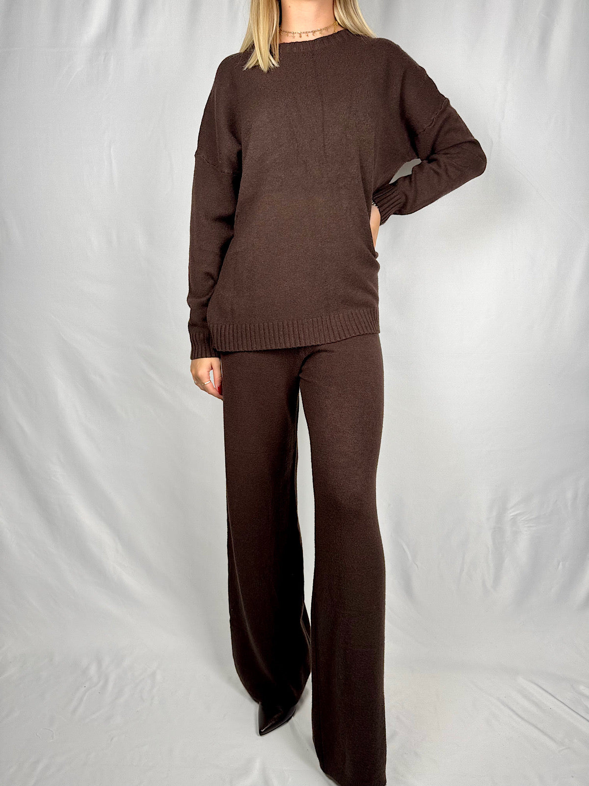 Tuta Maglia e Pantalone Marrone Armonia