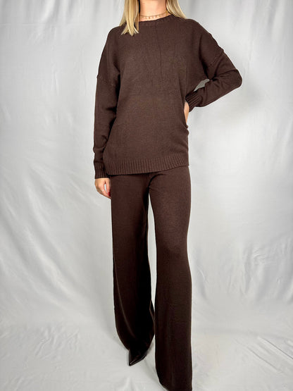 Tuta Maglia e Pantalone Marrone Armonia