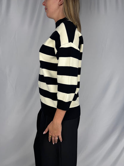 Maglia a Righe Armonia Nero e Bianco