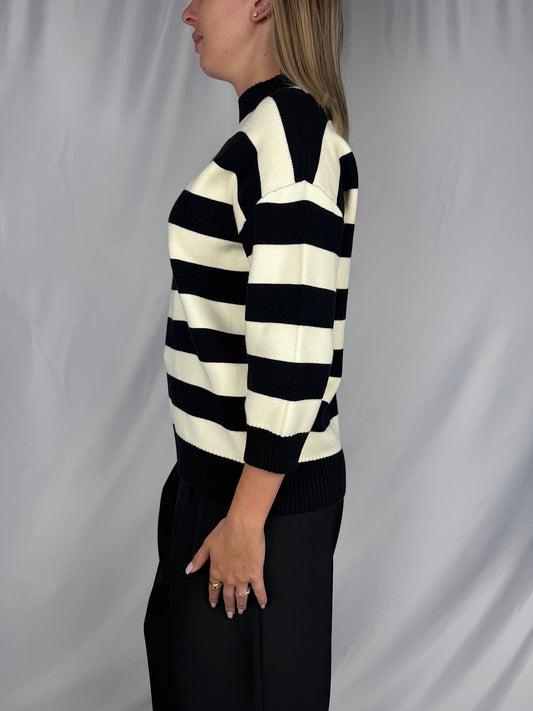 Maglia a Righe Armonia Nero e Bianco