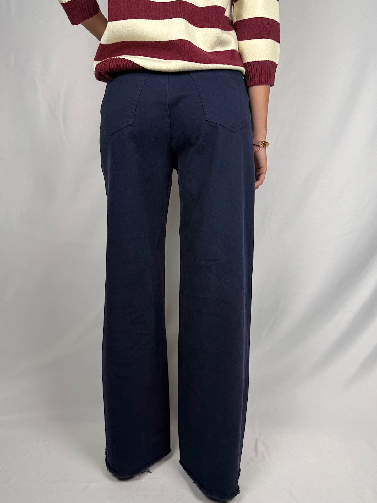 Pantalone con Cintura Tensione-In Blu
