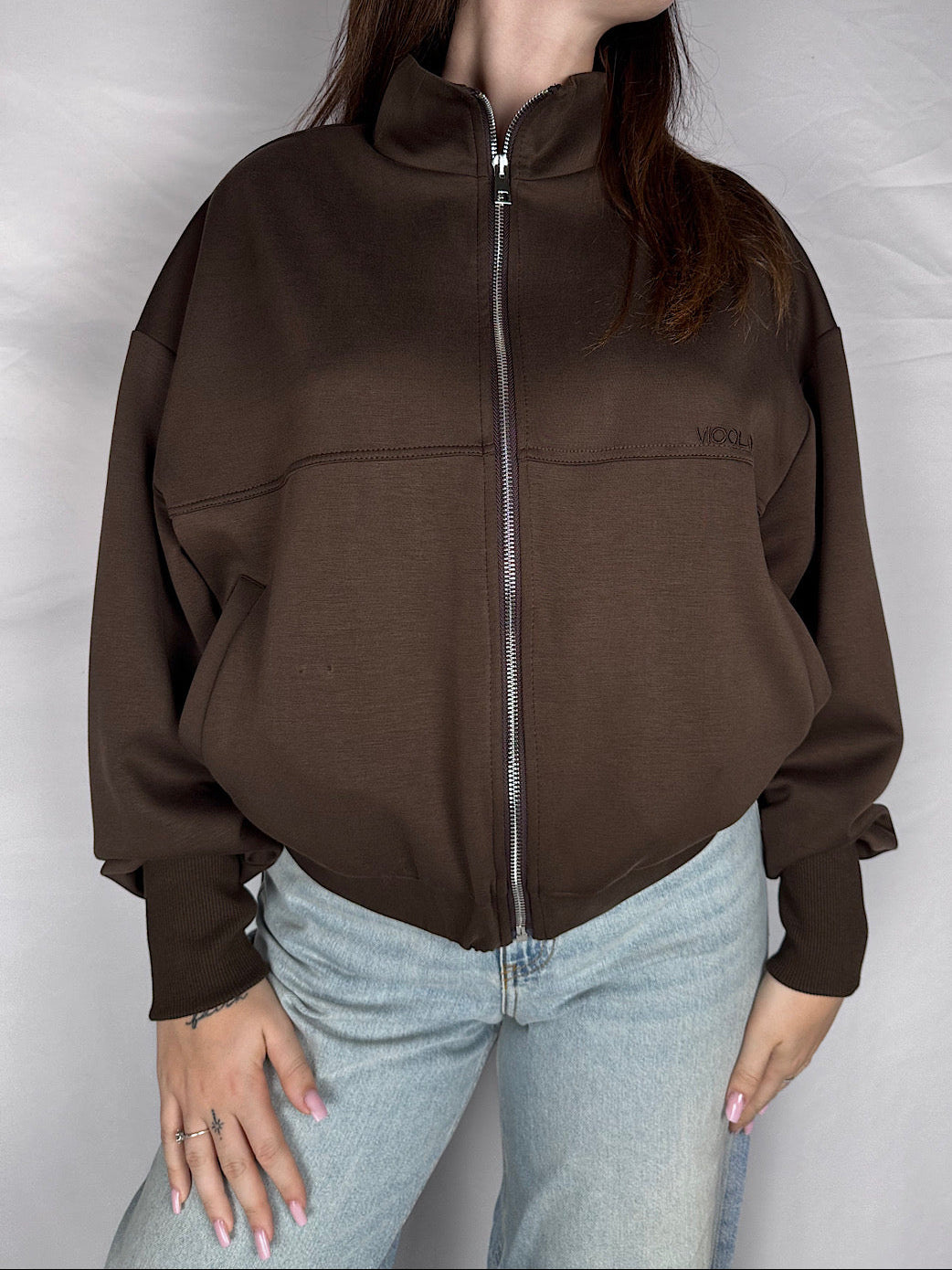 Felpa con Zip Vicolo Fondente