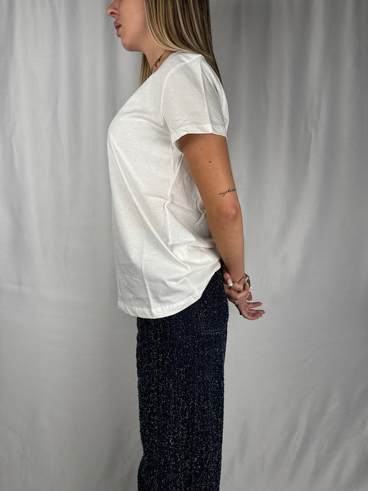 T-shirt Girocollo Vicolo Bianca