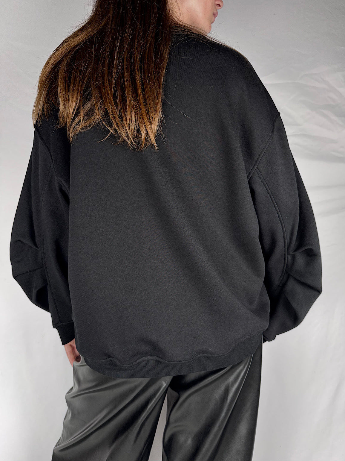 Felpa Basic Girocollo Vicolo Nero