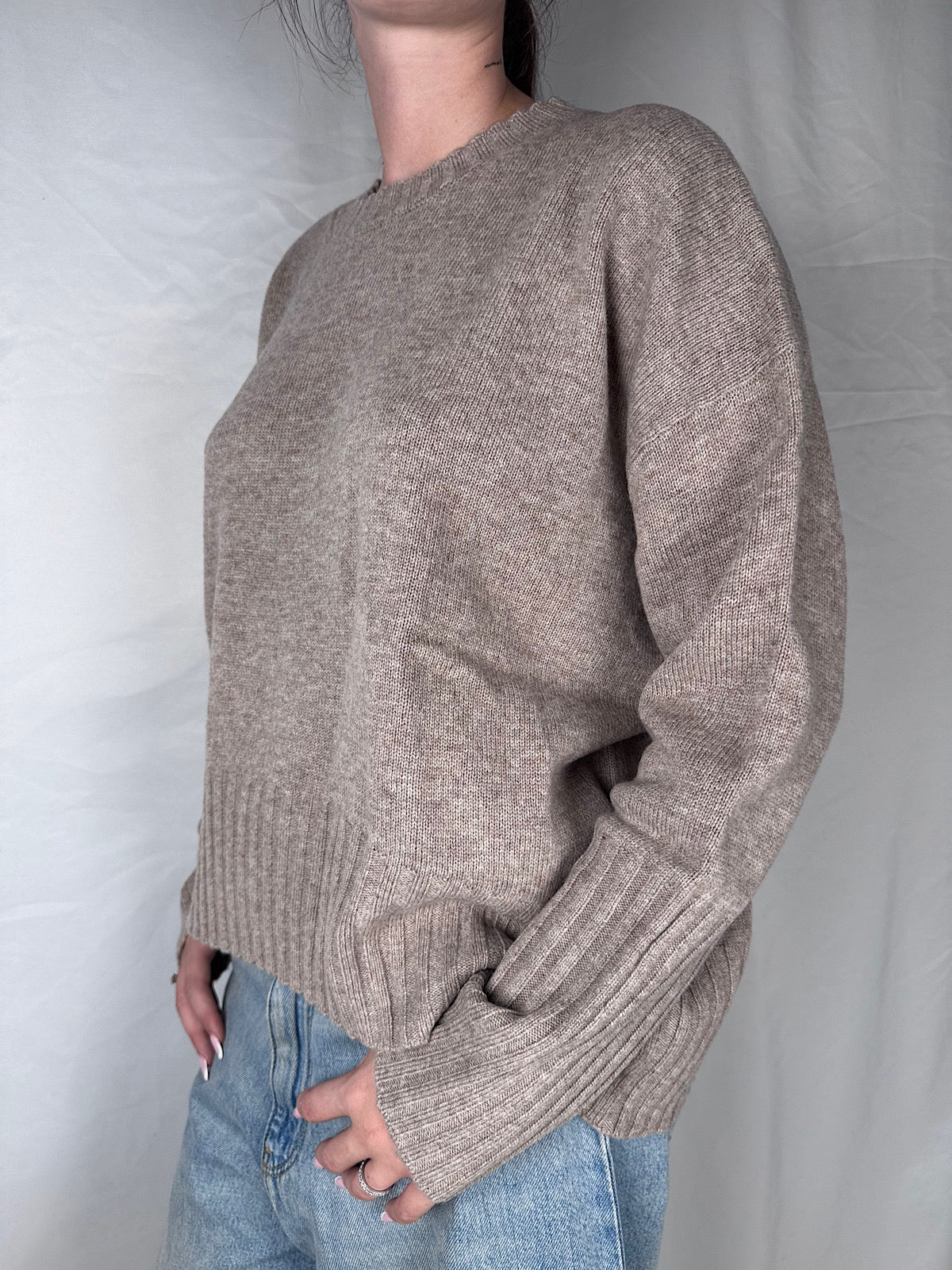 Maglia Girocollo Vicolo Beige Melange
