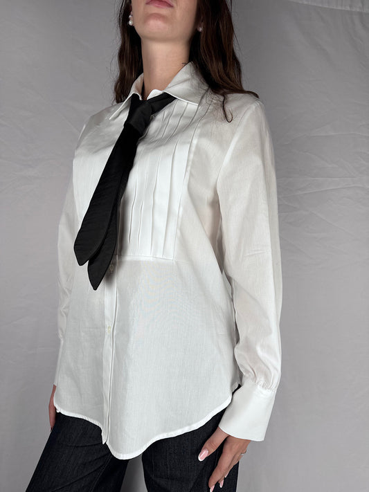 Camicia Plastron con Lavalliere Vicolo Bianco