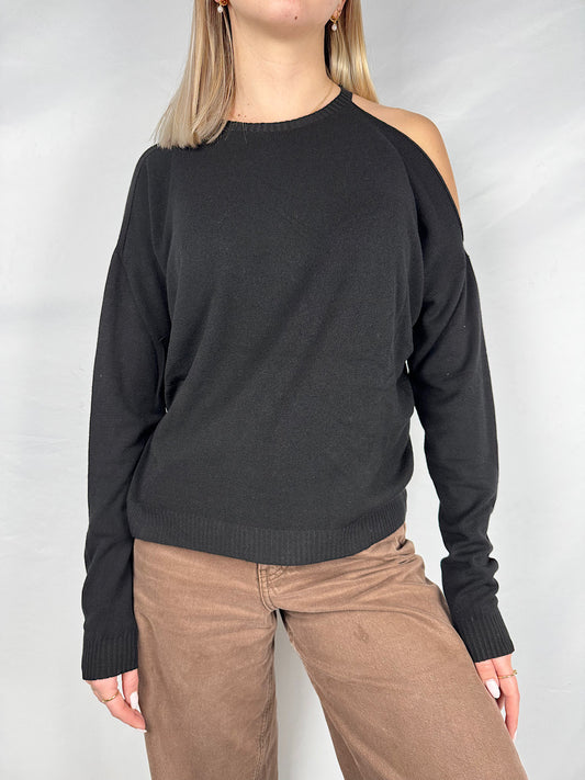 Maglia Cut Out Nera Susy Mix