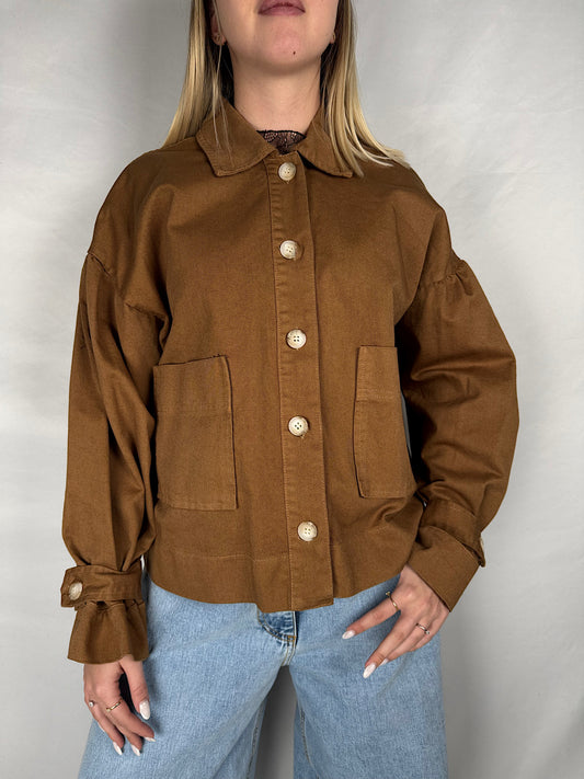 Giacca in Denim Marrone Armonia