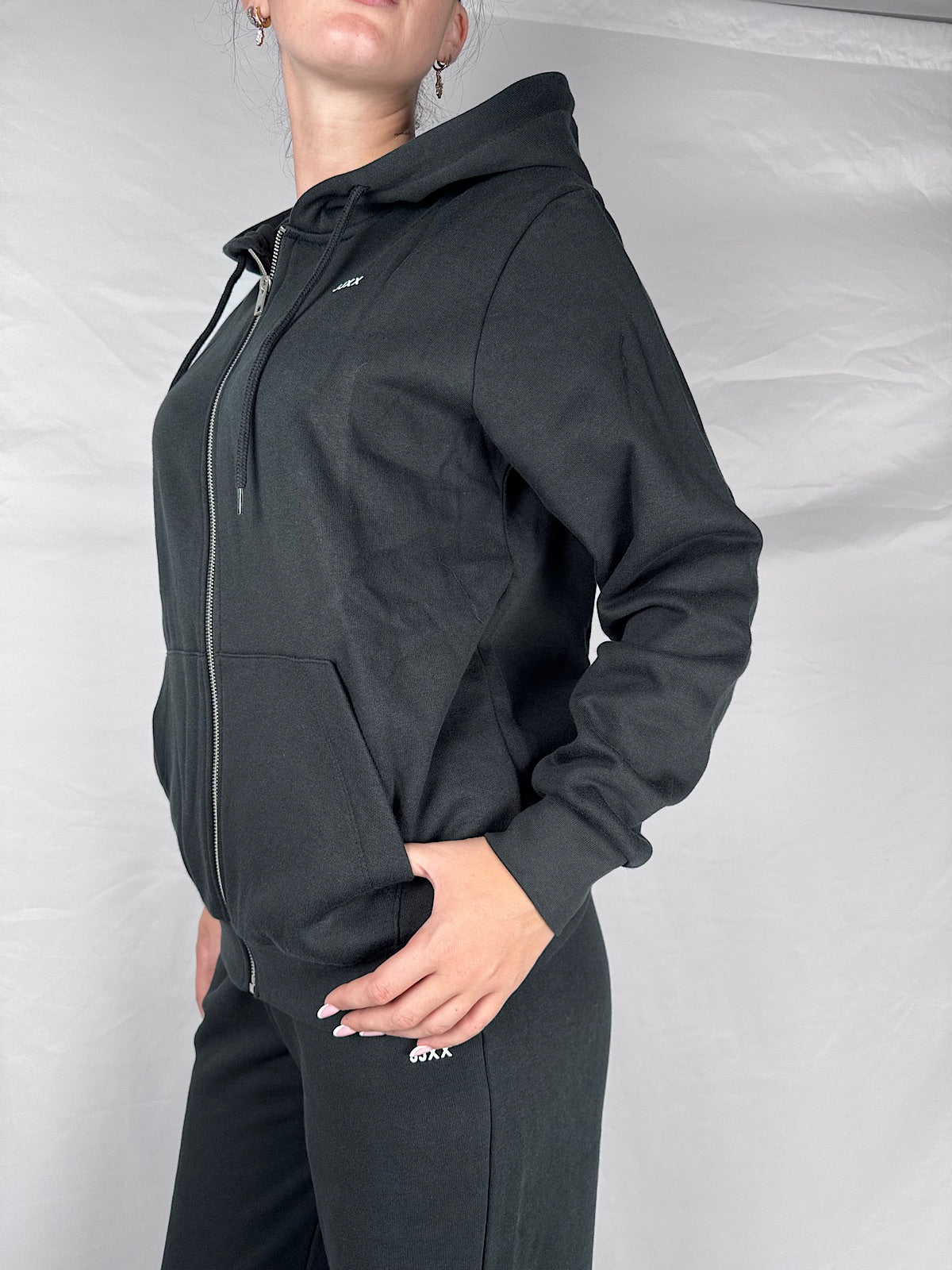 Felpa Con Cappuccio Zip JJXX Nera