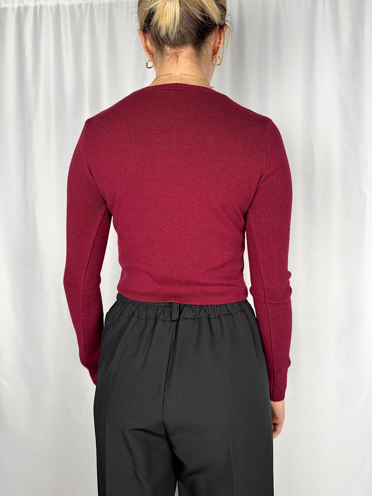 Maglia Crop Bordeaux Armonia