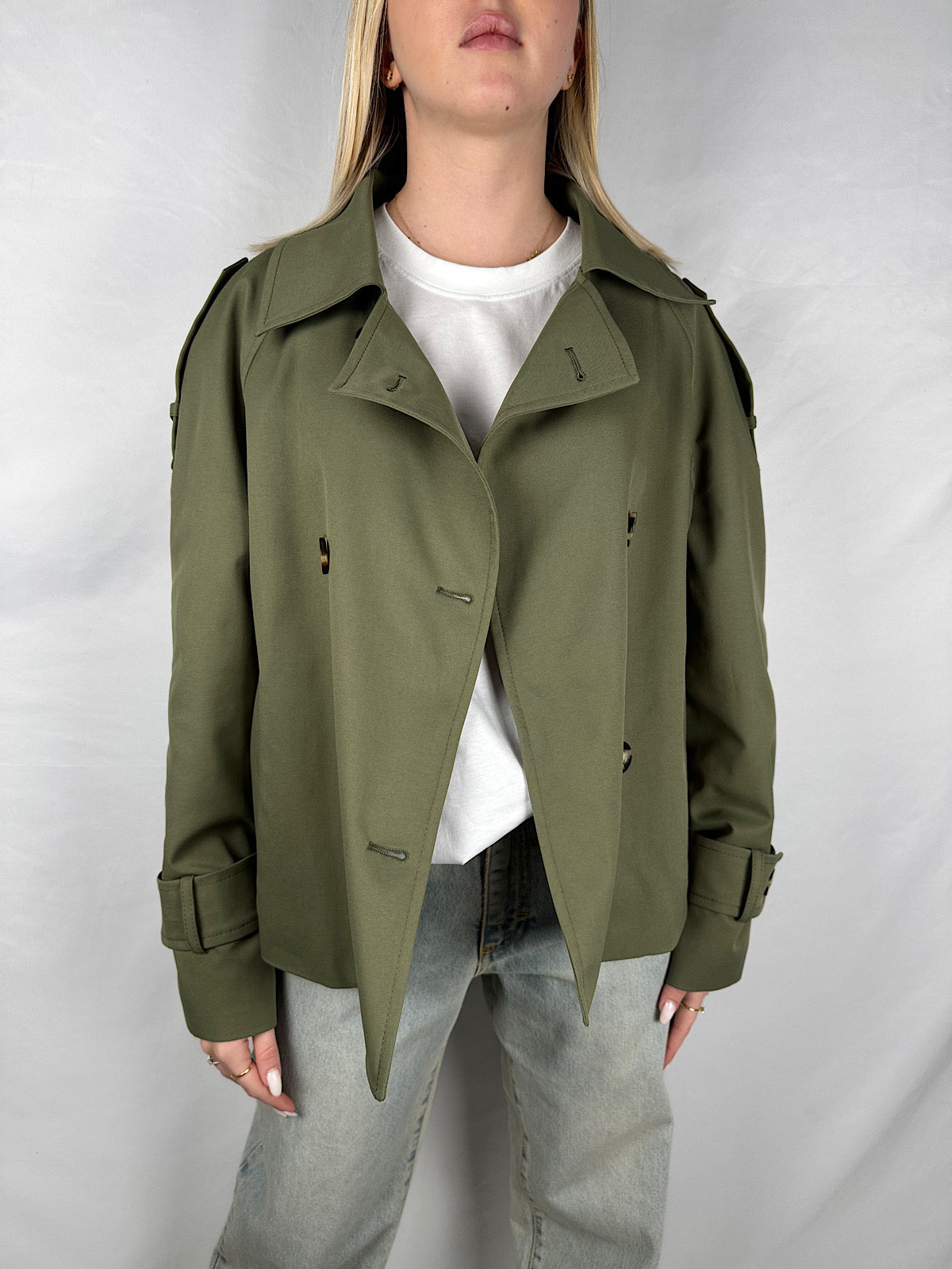 Trench Corto Verde Militare Vicolo