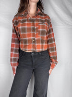 Camicia Quadri Crop Armonia Arancio/Marrone