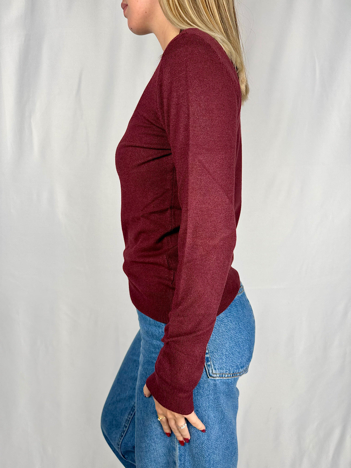 Maglia Slim Girocollo Bordeaux Vicolo