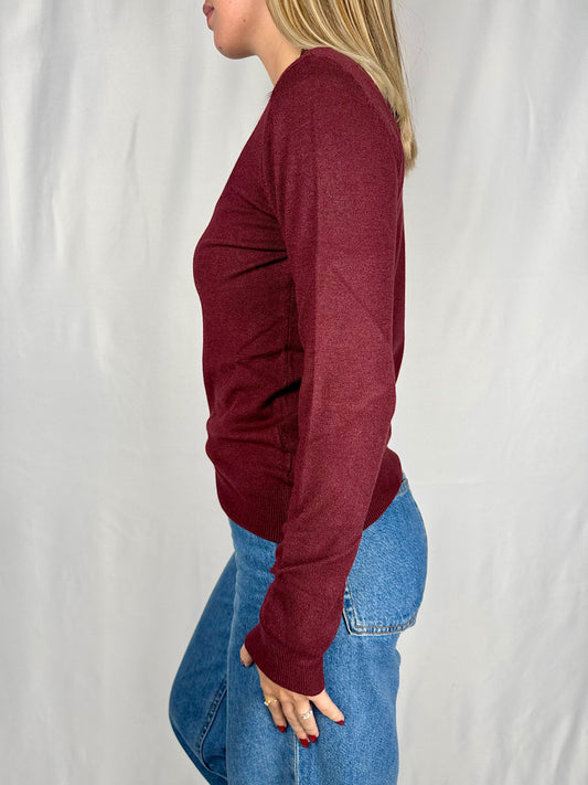 Maglia Slim Girocollo Bordeaux Vicolo