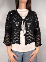 Cardigan Crochet  Susy Mix Nero