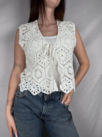 Gilet Crochet Susy Mix Bianco