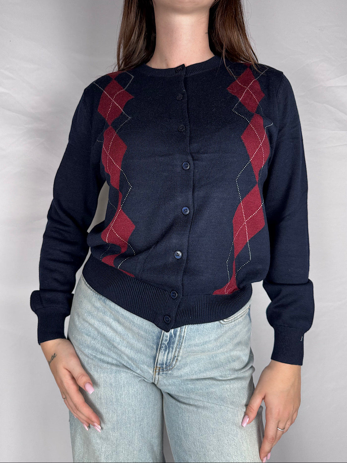 Cardigan Coreana Rombi Susy Mix Blu