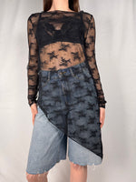 Maglia Pizzo Asimmetrica Armonia Nera