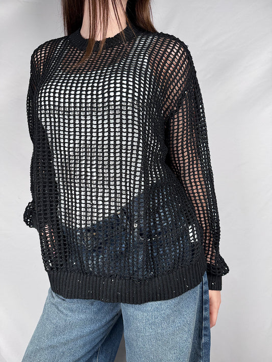Maglia Traforata Susy Mix Nera
