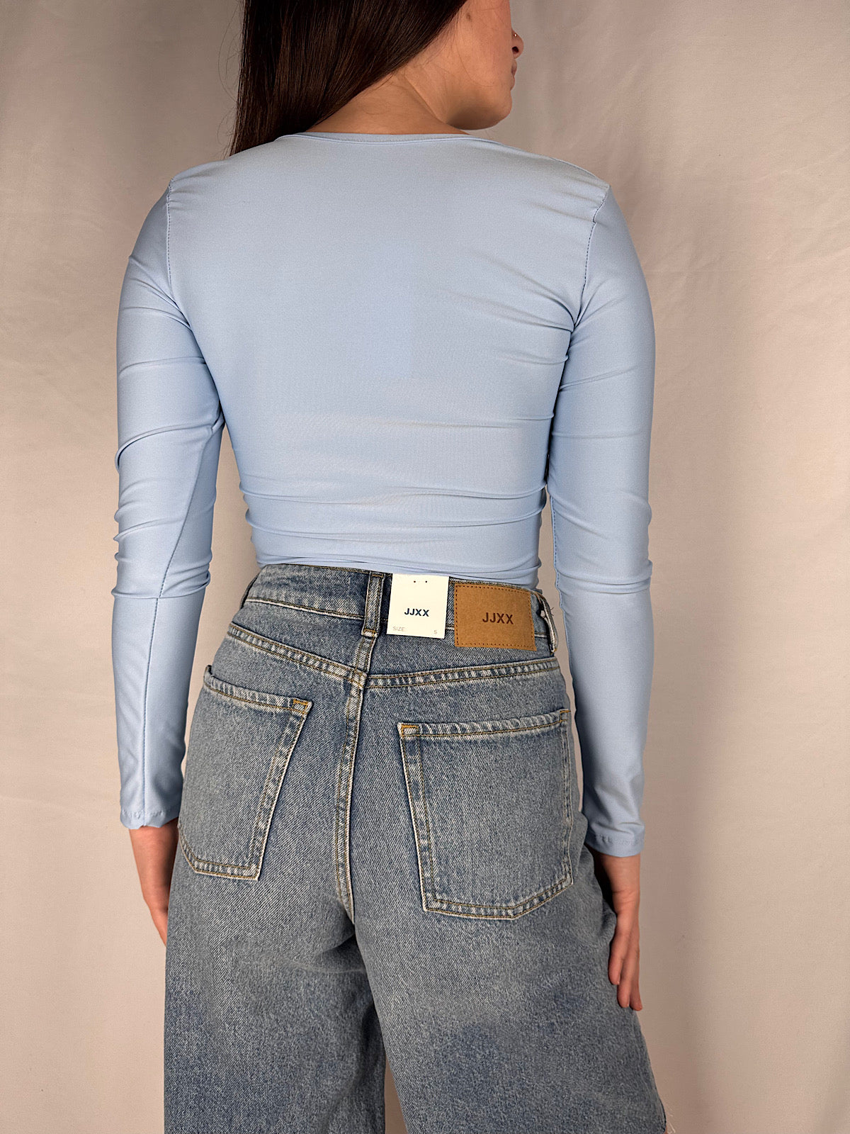 Body Scollo Quadro Armonia Azzurro