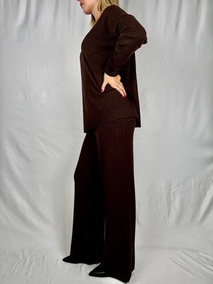 Tuta Maglia e Pantalone Marrone Armonia