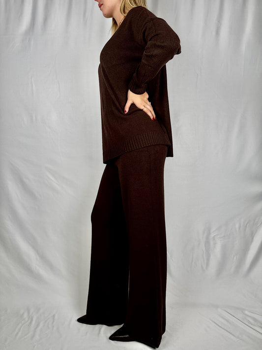 Tuta Maglia e Pantalone Marrone Armonia