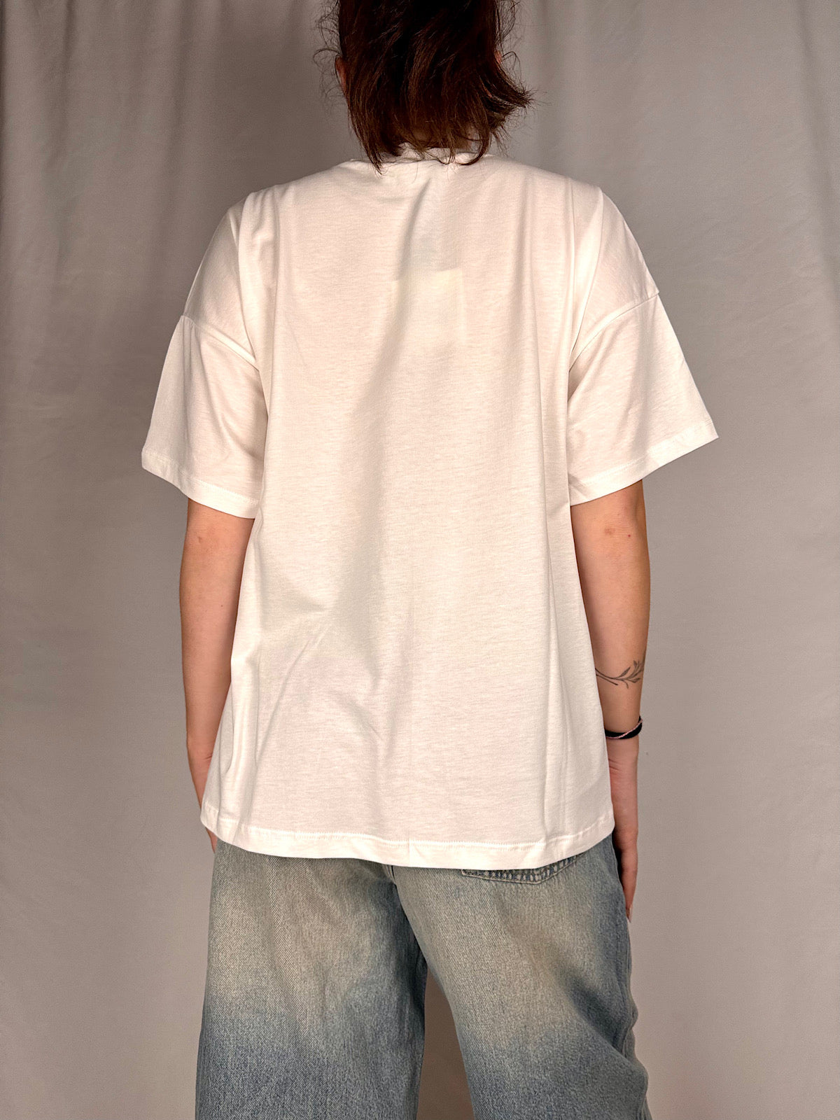 T-Shirt Stampa Fiori Vicolo Bianca