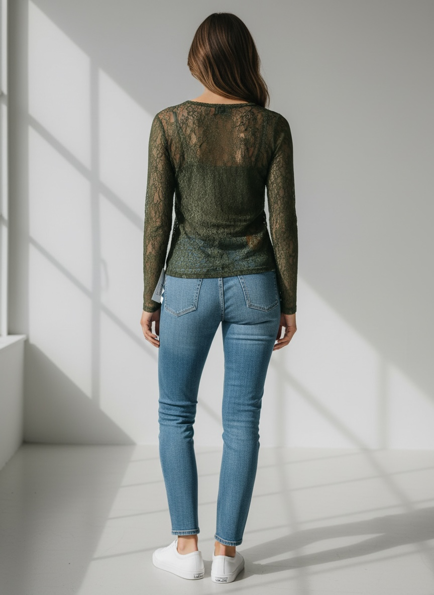 Maglia Pizzo Armonia Verde Militare