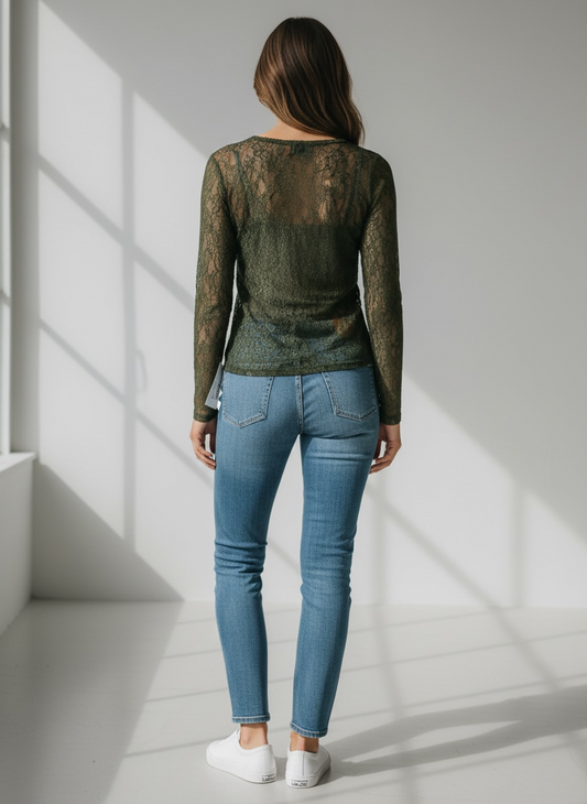 Maglia Pizzo Armonia Verde Militare