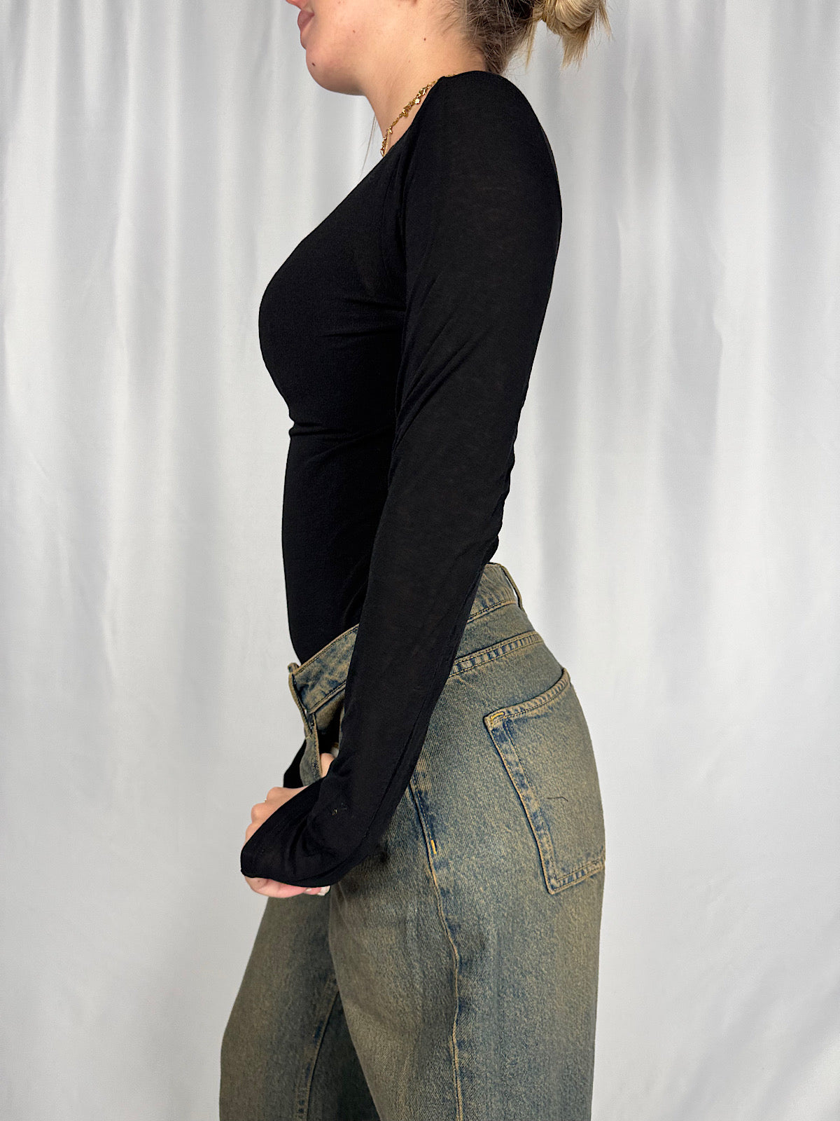 Maglia misto Cachemere Nero Vicolo