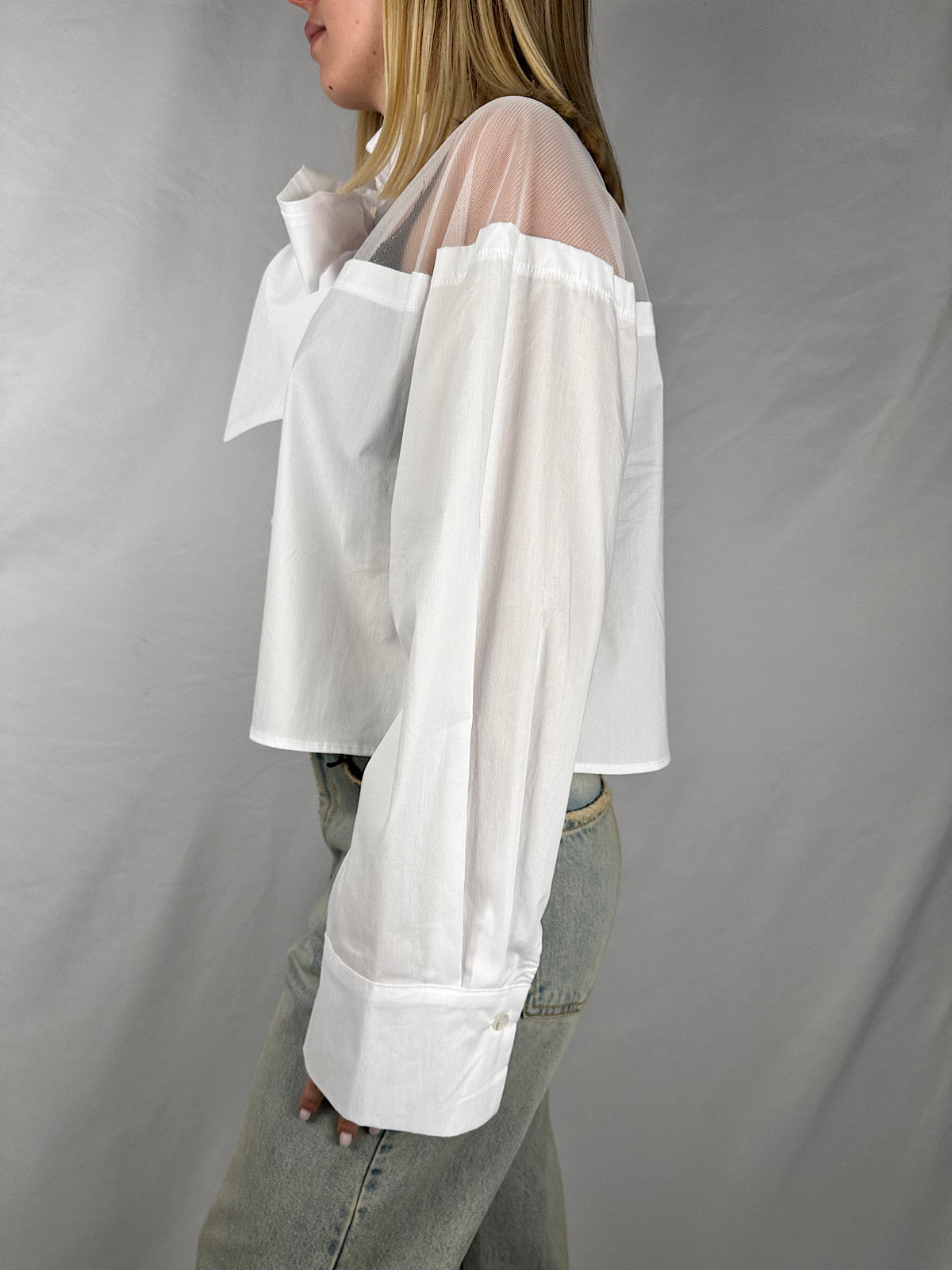 Camicia con Fiocco Bianca Vicolo